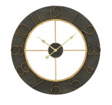 Ceas de perete Dark Glam, Mauro Ferretti, &Oslash; 70 cm, fier, negru/auriu