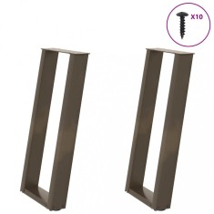 vidaXL Picioare de masă consolă &icirc;n formă de U, 2 buc., oțel natural, 28x(72-73) cm