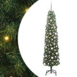 VidaXL Brad de Crăciun artificial Verde 180 cm PVC și oțel și plastic 3394945