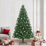 vidaXL Brad de Crăciun artificial Verde 240 cm PVC și Oțel și Plastic 3396934
