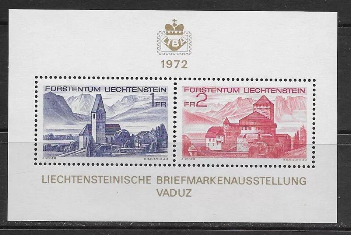 Liechtenstein 1972 - Expo Vaduz, cetăți, colita neuzata