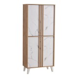 Cumpara ieftin Comoda pentru pantofi Yamka stejar marmura melamina 74x38x174 cm