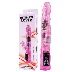 Intimate Lover - Vibrator Rabbit cu Bile Rotative, 21x3 cm