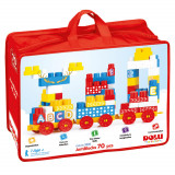 Cuburi de construit in gentuta - 70 piese PlayLearn Toys, DOLU