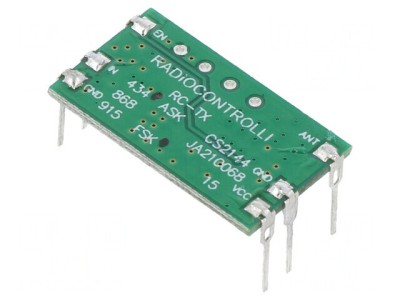 RF Emitter FM FSK 433.92MHz 2.2-3.6V 10dBm THT 21mA foto