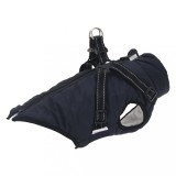 VidaXL Haină c&acirc;ini cu ham impermeabilă reflectorizantă, bleumarin, L24