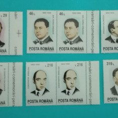 TIMBRE ROMANIA 1993 L.P.1325 ANIVERSARI COMEMORARI SERIE IN PERECHE MNH