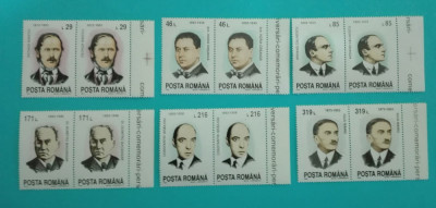 TIMBRE ROMANIA 1993 L.P.1325 ANIVERSARI COMEMORARI SERIE IN PERECHE MNH foto