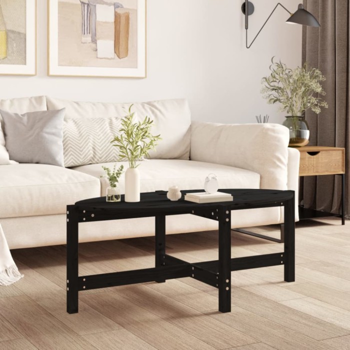 Gossi masuta de cafea, negru, 118x63x45 cm, lemn masiv de pin