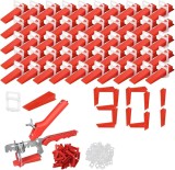Cumpara ieftin Set nivelare gresie si faianta 901 piese , 700 clipsuri, 200 pene, 1 cleste de montaj Montaj rapid si precis pe perete si podea
