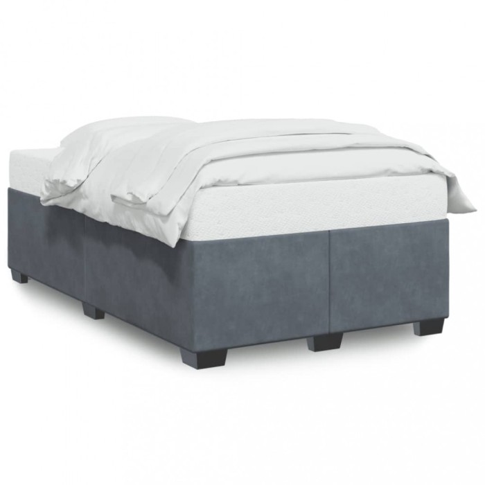 vidaXL Cadru de pat fără saltea Gri &icirc;nchis 120x190 cm catifea 3284620