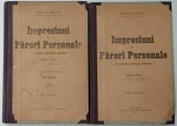 IMPRESIUNI SI PARERI PERSONALE DIN TIMPUL RAZBOIULUI ROMANIEI de VASILE TH. CANCICOV, VOL I-II 1921