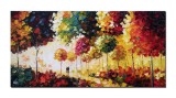 Cumpara ieftin Tablou pictat manual living, dormitor, Impreuna (...), stilizat - 120x60cm ulei pe panza in cutit, efect 3D, Superb!