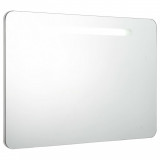 Dulap de baie cu oglindă și LED, 80 x 9,5 x 55 cm