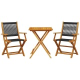 Cumpara ieftin Set mobilier bistro, 3 piese, negru, polipropilena lemn masiv