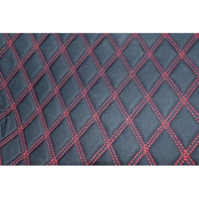 Material special pentru covorase auto romb negru / cusatura rosie. Cod: COV02NR Automotive TrustedCars foto