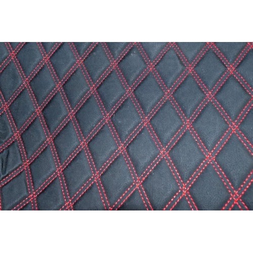 Material special pentru covorase auto romb negru / cusatura rosie. Cod: COV02NR Automotive TrustedCars