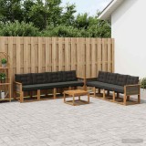 Cumpara ieftin Set de canapele de exterior 9 buc. 8-Locuri Natural si Negru