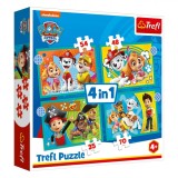 Set Puzzle Copii, Trefl, 4 &icirc;n 1, Paw Patrol, Multicolor, V&acirc;rsta 4+ Ani