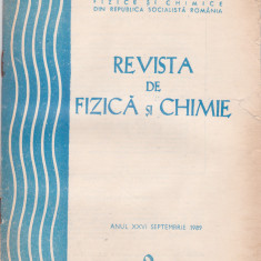 Revista De Fizica Si Chimie - Anul XXVI, Nr.:9 ,SEPTEMBRIE 1989