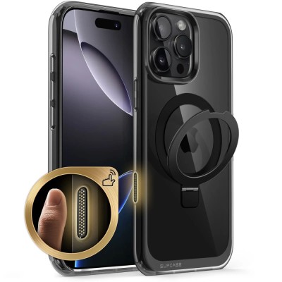 Husa iPhone 16 Pro Supcase Unicorn Beetle MagStand, negru frost foto
