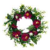Cumpara ieftin Coronita decorativa artificiala cu flori colorate,plastic, 24 cm, Oem