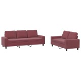 Cumpara ieftin Set de canapea, 2 piese, rosu vin, material textil