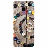 Husa silicon pentru Samsung S9, Colorful Buttons Spiral Wood Deck