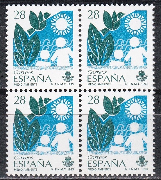 Spania 1993 - Protectia mediului, Bloc de 4, MNH