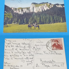 Carte Postala circulata veche anul 1940 Busteni Calugari dela Pestera Ialomitii