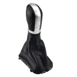 Nuca si manson din piele, pentru schimbator de viteze cutie automata DSG, compatibil VW Golf, Jetta, Passat, Tiguan, EOS, Sharan, Seat Alhambra