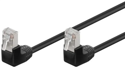 Cablu Patch CAT5e 2x RJ45 90 FTP 0.25m negru pentru Conectare retea /Protectie la Interferente 96076 Goobay foto