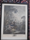 Jacques Beauvarlet (dupa Francois Boucher),gravura color, inc.sec 20,43,5x33,5cm