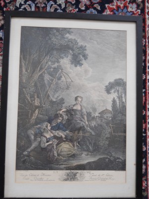 Gravura color,Jacques Beauvarlet(dupa Francois Boucher),inc.sec 20. 43,5x33,5cm foto