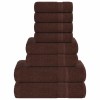 VidaXL Set prosoape 8 piese maro 360 g/m&sup2; 100% bumbac