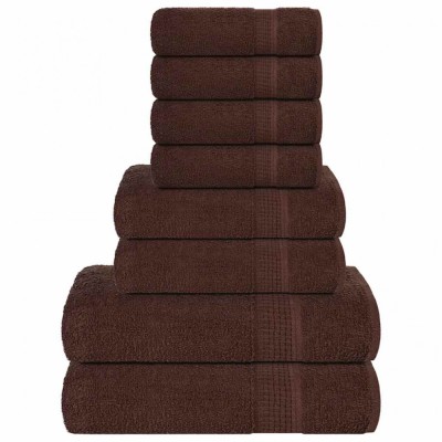 vidaXL Set prosoape 8 piese maro 360 g/m&amp;sup2; 100% bumbac foto