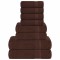 vidaXL Set prosoape 8 piese maro 360 g/m&sup2; 100% bumbac