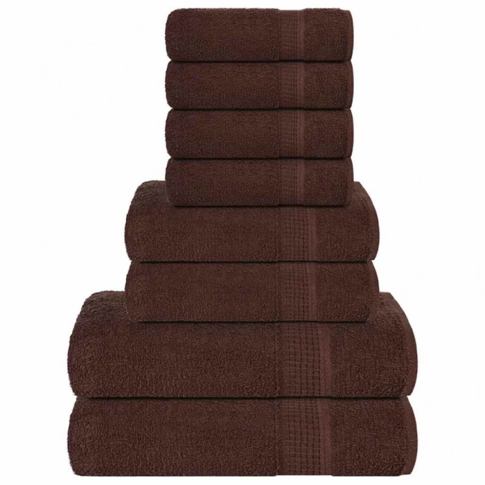 vidaXL Set prosoape 8 piese maro 360 g/m&sup2; 100% bumbac