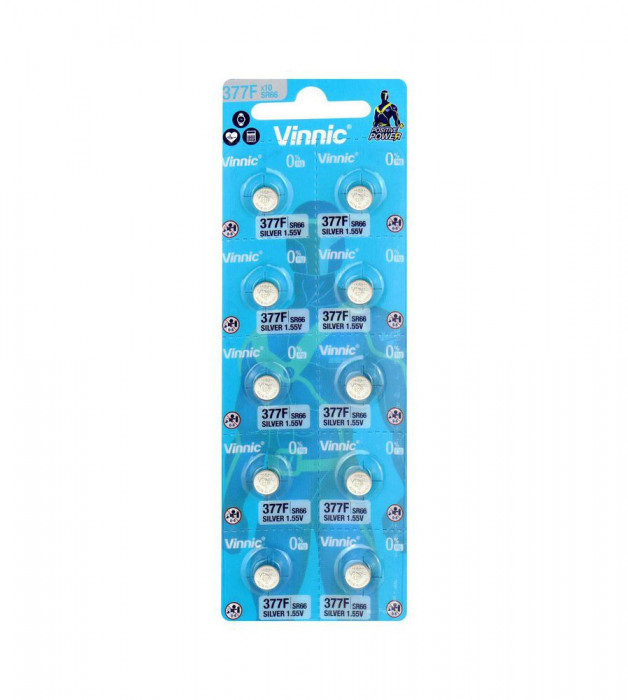 Baterie alcalina Vinnic 377 / 376 / SR 626 SW / G4 1.55V-Conținutul pachetului 1x Blister