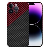 Husa slim carbon pentru iphone 14 pro max - protectie premium fibershell, red vortex