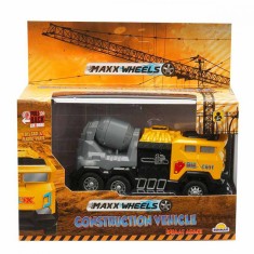 Vehicul de constructie cu betoniera, Maxx Wheels, Galben