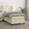 vidaXL Pat box spring cu saltea, crem, 100x200 cm, piele ecologică 3128897