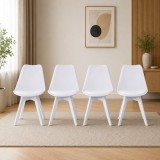 Set 4 scaune bucatarie si living Artool Mark, albe, PP, 49x43x82 cm