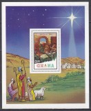 Ghana 1982 - Crăciun, Colita (defect pe verso, vezi poza)