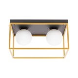 Lustra Luma 2XE27 IP20, negru+auriu, Erste