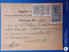 de colectie, chitanta de plata TEODOR POTERAS