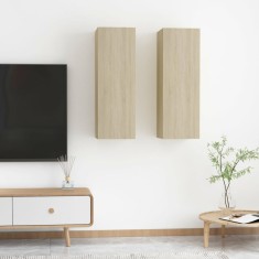 vidaXL Comode TV, 2 buc., stejar Sonoma, 30,5x30x90 cm, lemn prelucrat 803351