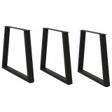 VidaXL Picioare de masă &icirc;n formă de V, 3 buc., negru, 80x(72-73,3) cm, oțel