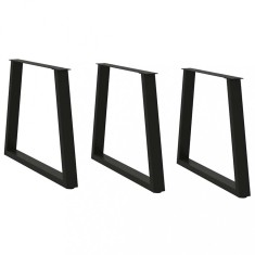 vidaXL Picioare de masă &icirc;n formă de V, 3 buc., negru, 80x(72-73,3) cm, oțel 4012588