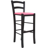 Scaun Paesana bar - cadru wenge - imitatie piele roz - 21896